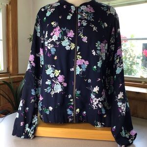 Christopher & Banks sheer zip-up jacket size L